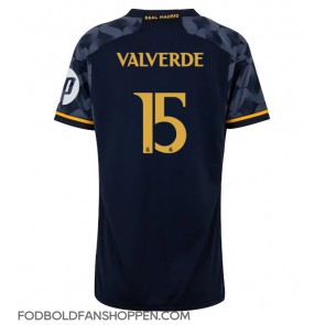 Real Madrid Federico Valverde #15 Udebanetrøje Dame 2023-24 Kortærmet